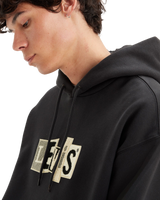 The Levi's® Mens Skate Hoodie in Chenille Patch Black Grey