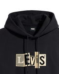 The Levi's® Mens Skate Hoodie in Chenille Patch Black Grey