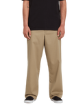 The Volcom Mens Loose Truck Chino Trousers in Khaki