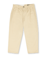 The Volcom Mens Pleated Loose Tapered Chinos in Almond