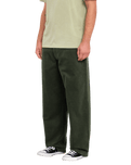 The Volcom Mens Frickin Loose Tapered Cord Trousers in Squadron Green