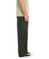 The Volcom Mens Frickin Loose Tapered Cord Trousers in Squadron Green