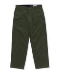 The Volcom Mens Frickin Loose Tapered Cord Trousers in Squadron Green