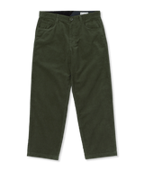 The Volcom Mens Frickin Loose Tapered Cord Trousers in Squadron Green