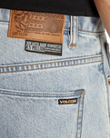 The Volcom Mens Solver Denim Jeans (2022) in Heavy Worn Faded