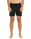 The Volcom Mens Lido Solid Swimshorts in Black