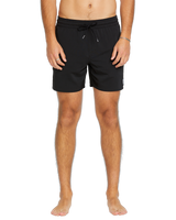 The Volcom Mens Lido Solid Swimshorts in Black