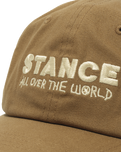 The Stance Mens Standard Adjustable Canvas Cap in Dark Khaki