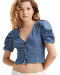 The Levi's® Womens Storia Volume Sleeve Top in Fave Mid