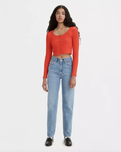 The Levi's® Womens 80's Mom Jeans in Medium Indigo Worn In