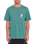 The Volcom Mens Santi Stoned T-Shirt in Sea Green