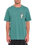 The Volcom Mens Santi Stoned T-Shirt in Sea Green