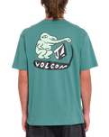 The Volcom Mens Santi Stoned T-Shirt in Sea Green