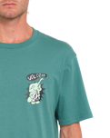 The Volcom Mens Santi Stoned T-Shirt in Sea Green