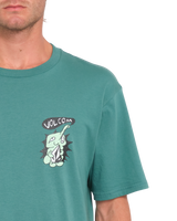 The Volcom Mens Santi Stoned T-Shirt in Sea Green