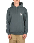 The Volcom Mens Iconic Stone Hoodie in Dark Slate