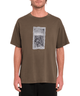 The Volcom Mens Iguchi Valley T-Shirt in Dark Earth