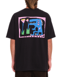 The Volcom Mens Arthur Dino T-Shirt in Black