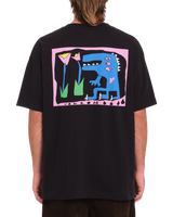 The Volcom Mens Arthur Dino T-Shirt in Black