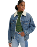 The Levi's® Womens 90s Trucker Jacket in Medium Indigo Worn In