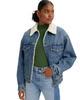 The Levi's® Womens 90s Trucker Jacket in Medium Indigo Worn In