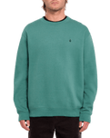 The Volcom Mens Single Stone Crew Sweatshirt in Sea Green