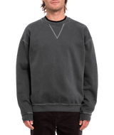 The Volcom Mens Skate Vitals Remy S Crew Sweatshirt in Asphalt Black