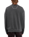 The Volcom Mens Skate Vitals Remy S Crew Sweatshirt in Asphalt Black