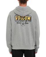 The Volcom Mens Watanite Zip Hoodie in Heather Grey