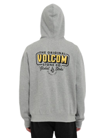 The Volcom Mens Watanite Zip Hoodie in Heather Grey