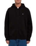 The Volcom Mens Single Stone Zip Hoodie in Black