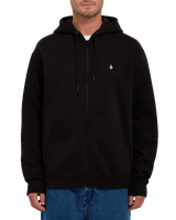 The Volcom Mens Single Stone Zip Hoodie in Black