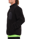 The Volcom Mens Muzzer Fuzzar Zip Fleece Jacket in Black