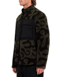 The Volcom Mens Zephyr Storm Stone Zip Fleece Jacket in PRT-Print