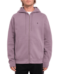 The Volcom Mens Single Stone Zip Hoodie in Vintage Violet