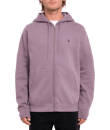 The Volcom Mens Single Stone Zip Hoodie in Vintage Violet