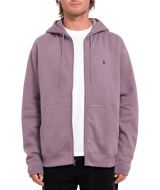 The Volcom Mens Single Stone Zip Hoodie in Vintage Violet