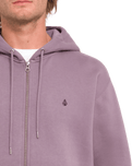 The Volcom Mens Single Stone Zip Hoodie in Vintage Violet