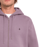 The Volcom Mens Single Stone Zip Hoodie in Vintage Violet