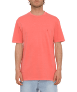 The Volcom Mens Solid Stone T-Shirt in Washed Ruby