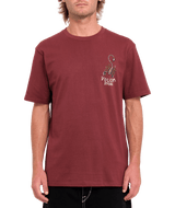 The Volcom Mens Lintell Classic T-Shirt in Merlot