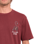 The Volcom Mens Lintell Classic T-Shirt in Merlot