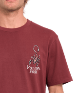 The Volcom Mens Lintell Classic T-Shirt in Merlot