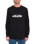 The Volcom Mens Sendstone Crew Long Sleeve T-Shirt in Black