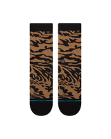 The Stance Womens Animalistic Crew Socks in Black & Brown