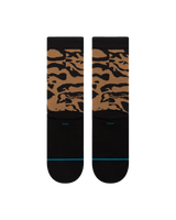 The Stance Womens Animalistic Crew Socks in Black & Brown