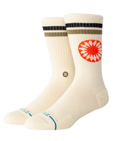 The Stance Mens Sun Dial Crew Socks in Cream