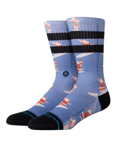 Surfing Santa Crew Socks in Blue