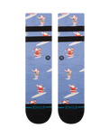 Surfing Santa Crew Socks in Blue