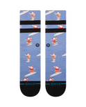 Surfing Santa Crew Socks in Blue